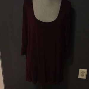 Burgundy Blouse with lace